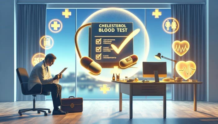 Cholesterol Blood Test in Royal Tunbridge Wells: A person in Royal Tunbridge Wells calmly reviews a checklist for a cholesterol blood test in a cozy room.