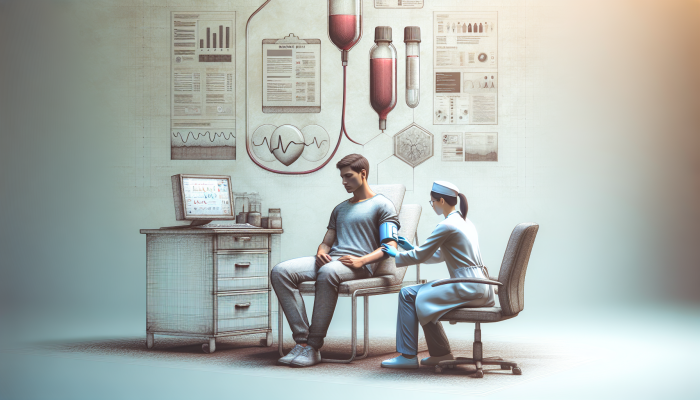 Private Blood Tests Bedford: A calm patient receiving private blood tests in a serene Bedford clinic, emphasizing privacy and care.