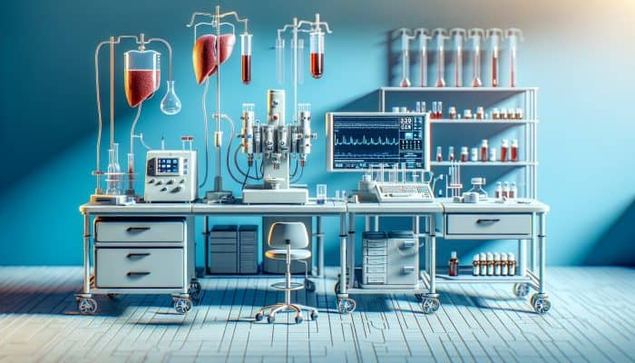 Advanced Liver Blood Test in Seaham: Advanced biochemical testing equipment in Seaham analyzing liver function for early disease detection.