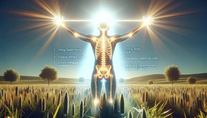 Vitamin D Blood Test in Telford: Person in sunny field, arms outstretched, symbolizing vitamin D benefits for bones and immune system.
