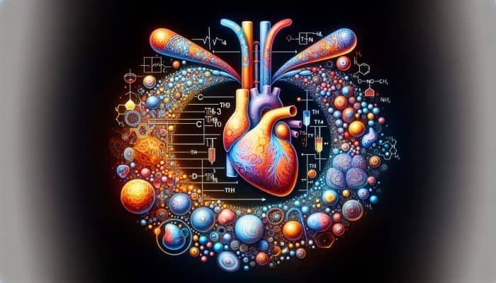 Thyroid Blood Test in Southport: Illustration of thyroid blood test measuring T4, T3, TSH, and their effects on metabolism, energy, and heart rate.