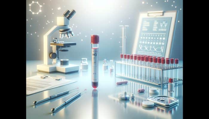 Pregnancy Blood Test in Harwich: A blood sample being tested for hCG levels in a serene medical lab, symbolizing early pregnancy detection.