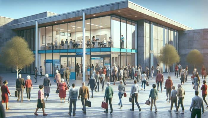 A busy NHS health centre in Chester-Le-Street offering free diabetes tests to diverse residents.